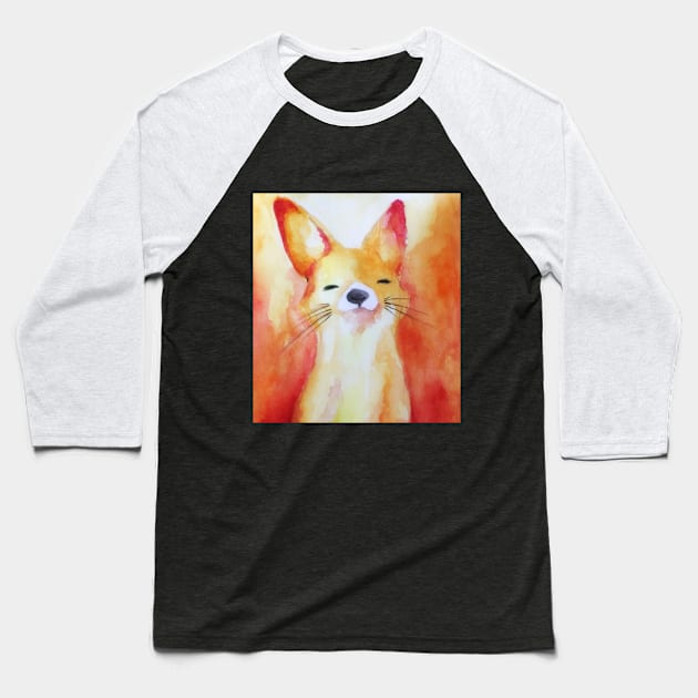 Fox Baseball T-Shirt by KhalidArt